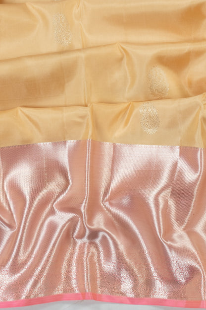 Kanchipuram Silk Butta Cream Saree