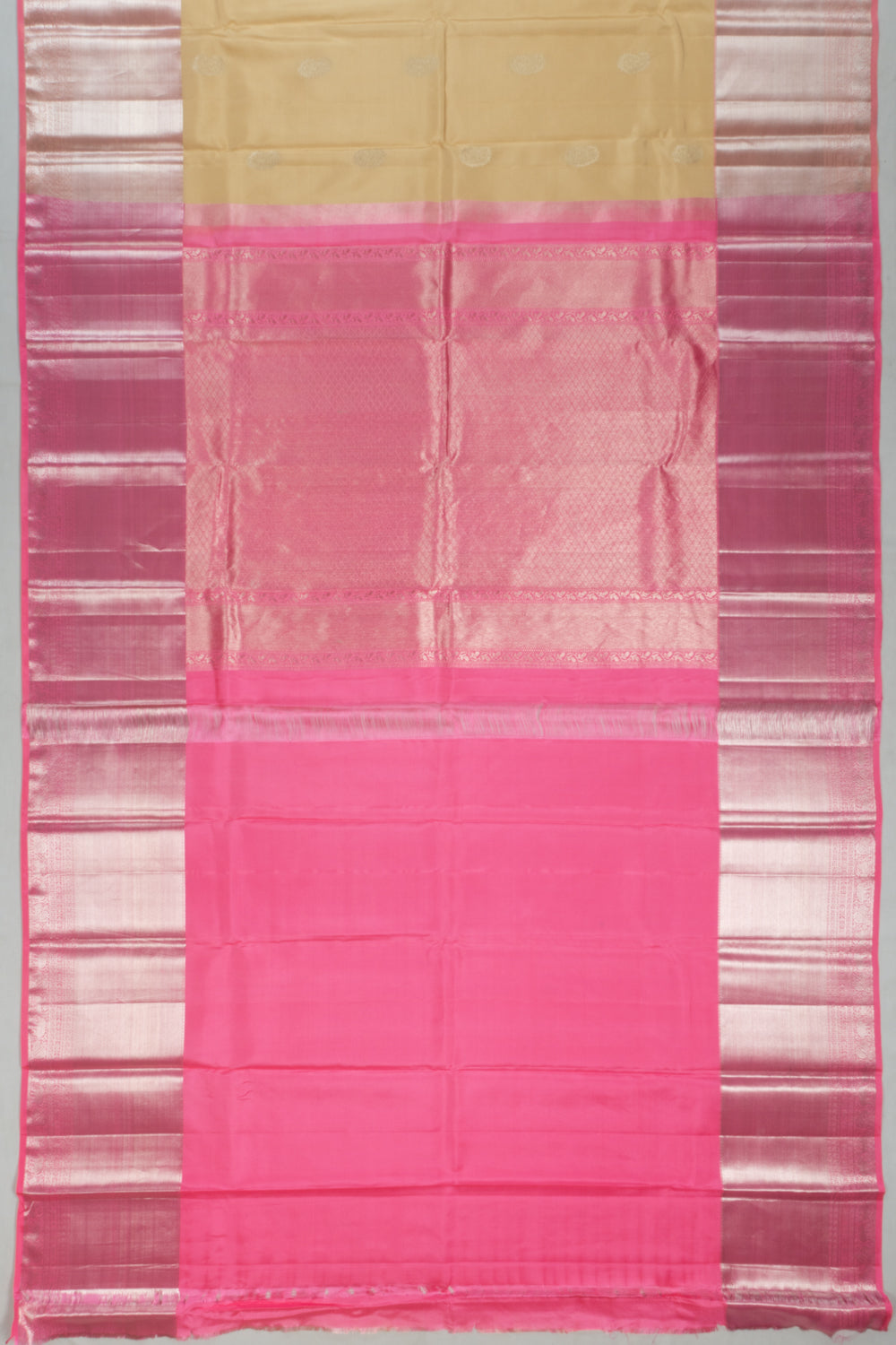 Kanchipuram Silk Butta Cream Saree
