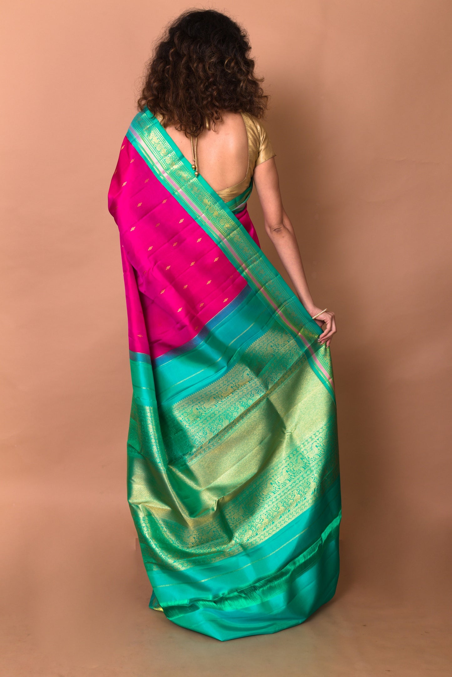 Kanchipuram Silk Butta Pink Saree