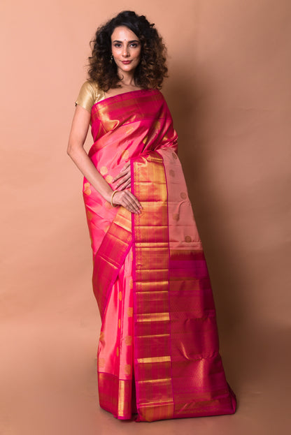Kanchipuram Silk Butta Pink Saree