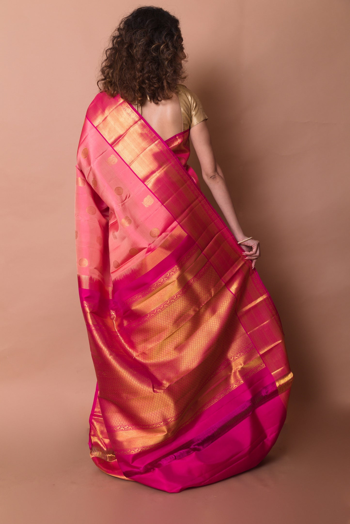Kanchipuram Silk Butta Pink Saree