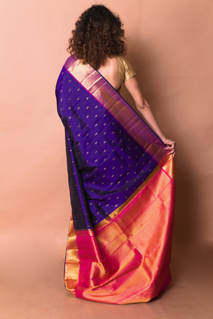 Kanchipuram Silk Butta Violet Saree
