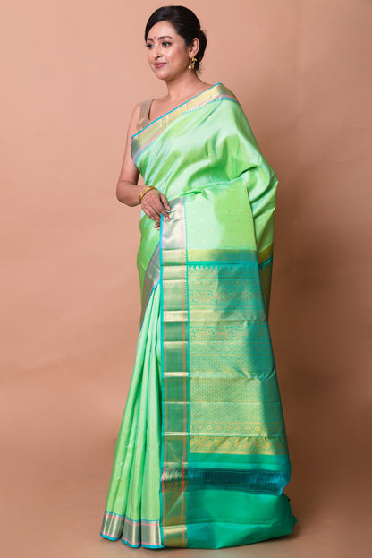 Kanchipuram Silk Butta Green Saree