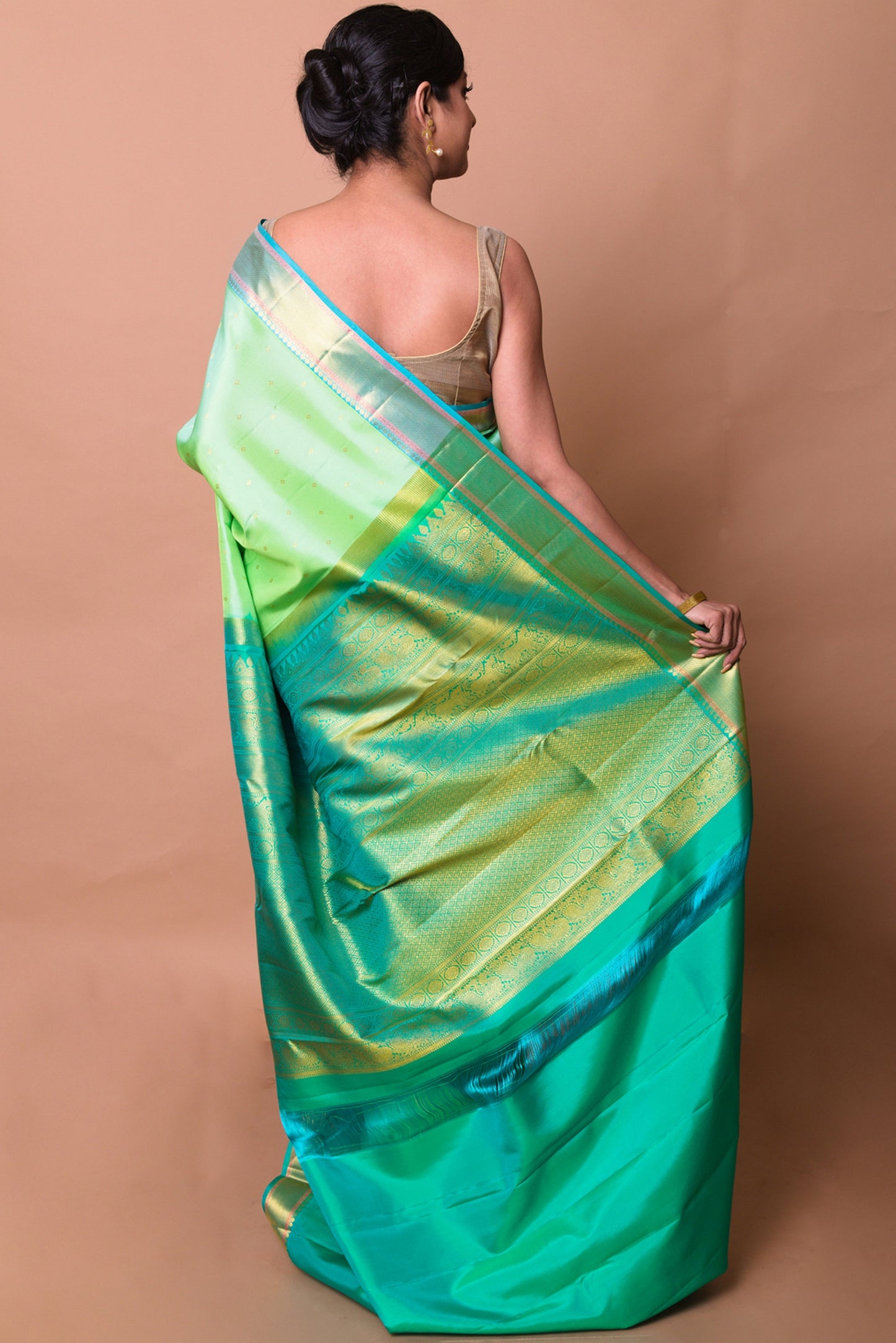 Kanchipuram Silk Butta Green Saree