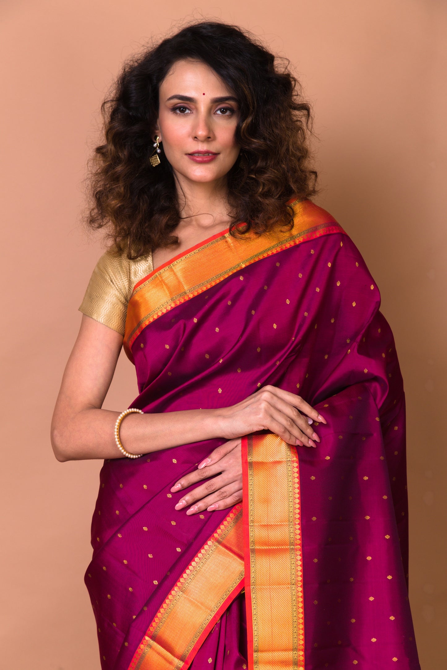 Kanchipuram Silk Butta Purple Saree