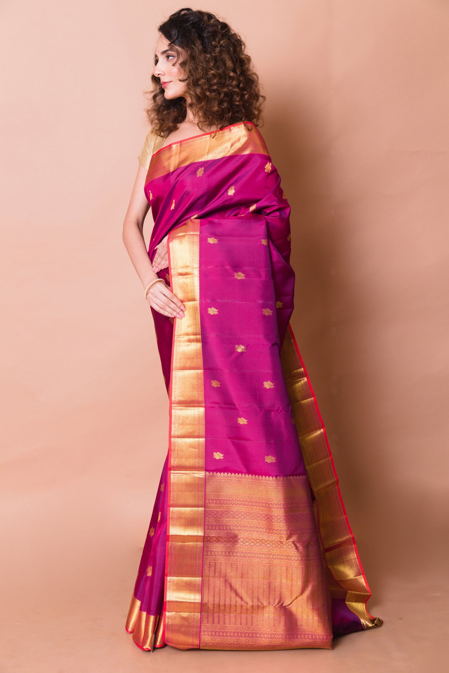 Kanchipuram Silk Butta Purple Saree