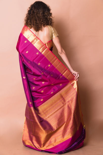 Kanchipuram Silk Butta Purple Saree