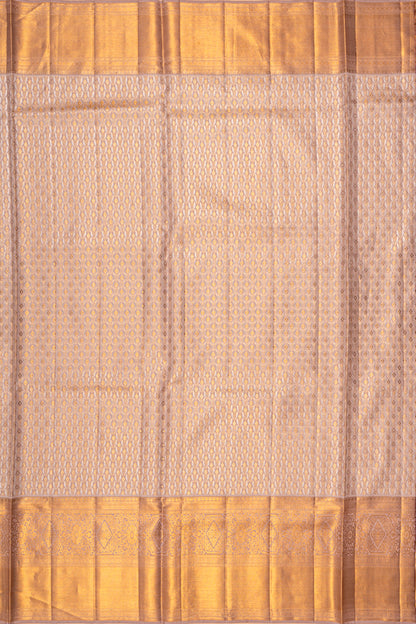 Kanchipuram Silk Brocade Cream Saree