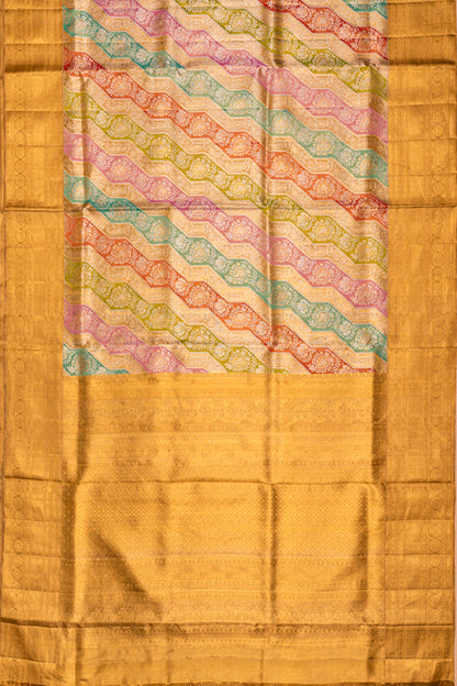 Kanchipuram Silk Tissue Rangkat Gold Saree