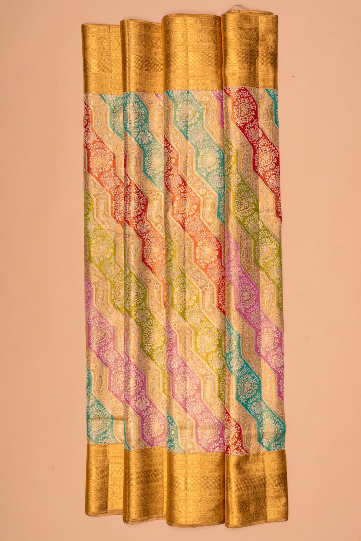 Kanchipuram Silk Tissue Rangkat Gold Saree