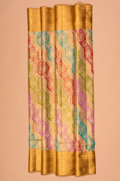 Kanchipuram Silk Tissue Rangkat Gold Saree