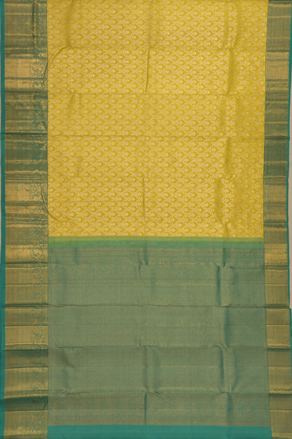 Kanchipuram Silk Brocade Yellow Saree