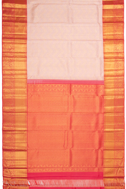 Kanchipuram Silk Brocade Peach Saree