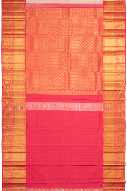 Kanchipuram Silk Brocade Peach Saree