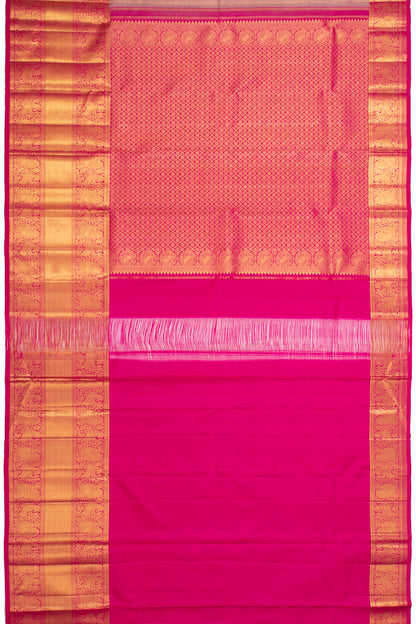 Kanchipuram Silk Checks And Butta Lilac Saree