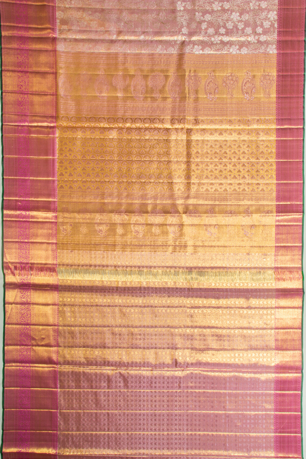 Kanchipuram Silk Tissue Brocade Pink Saree