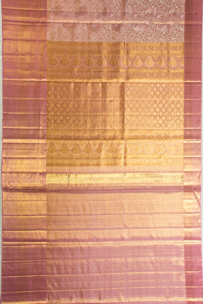 Kanchipuram Silk Tissue Brocade Pastel Pink Saree