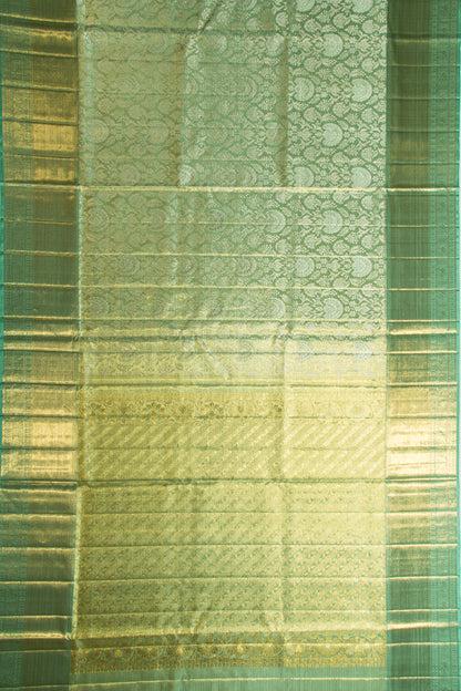Kanchipuram Silk Tissue Brocade Green Saree