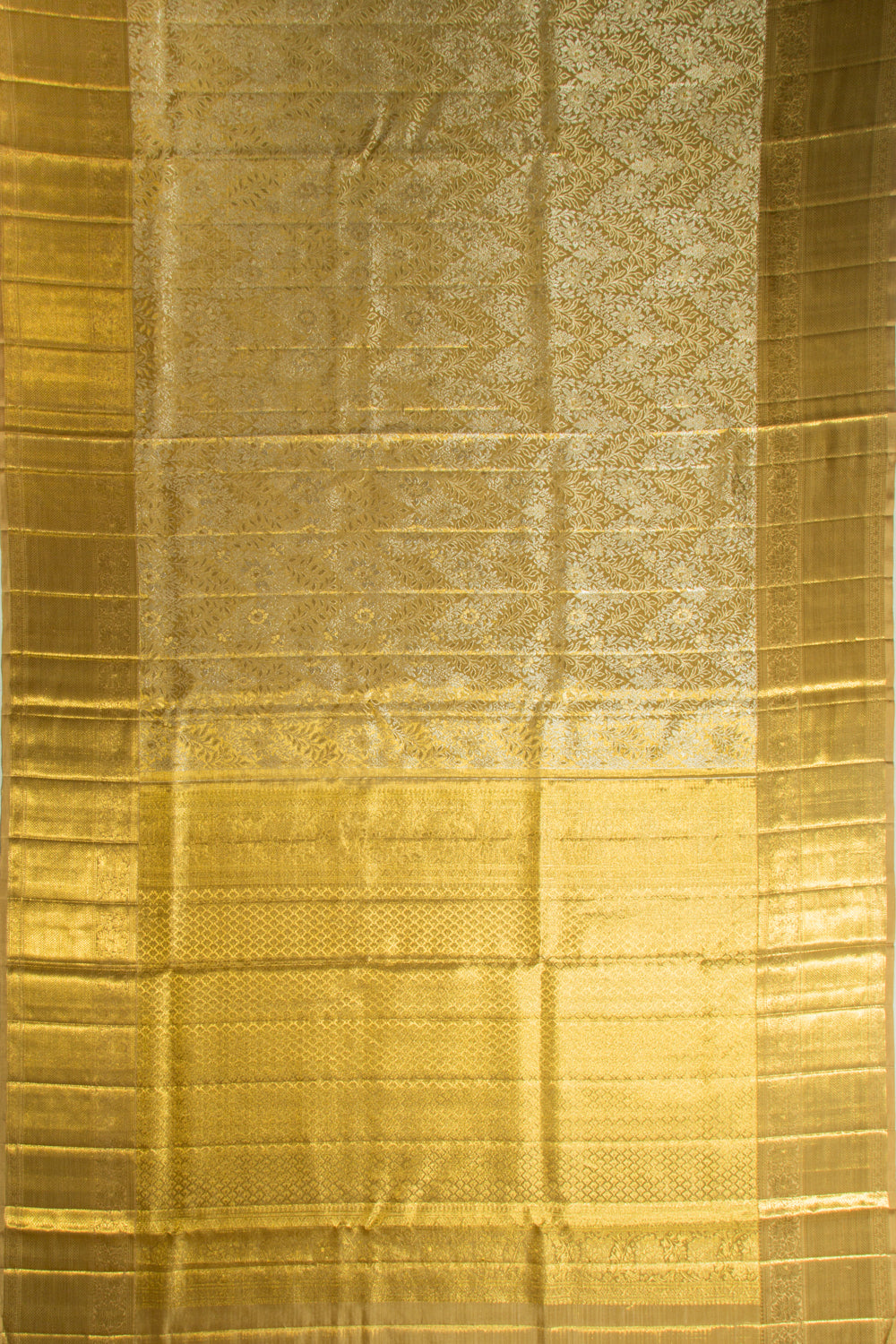 Kanchipuram Silk Tissue Brocade Gold Saree