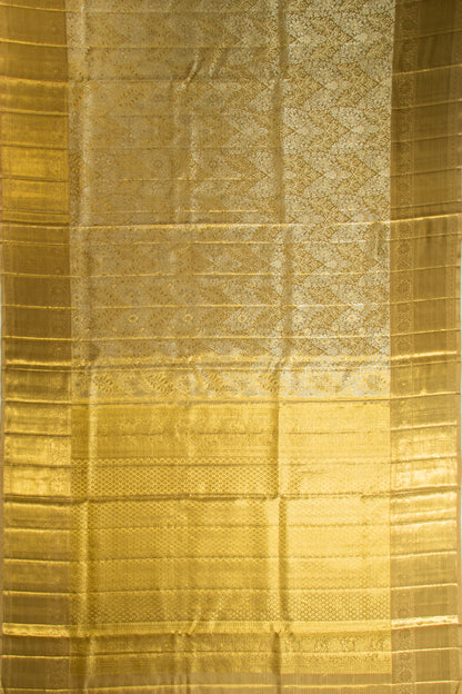 Kanchipuram Silk Tissue Brocade Gold Saree
