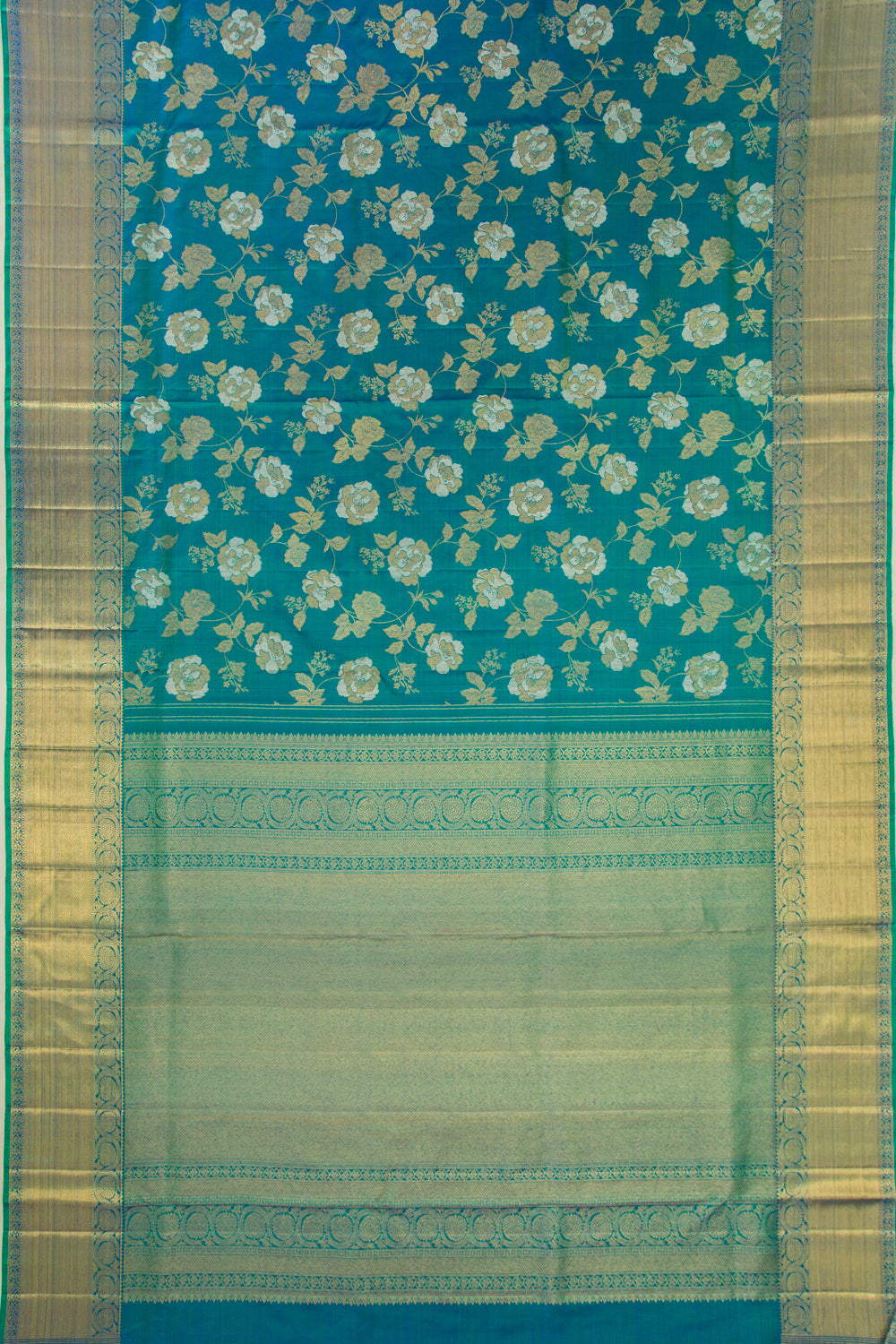 Kanchipuram Silk Jaal Blue Saree