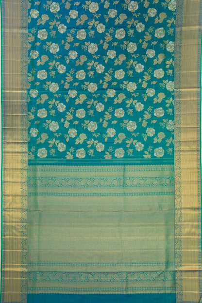 Kanchipuram Silk Jaal Blue Saree