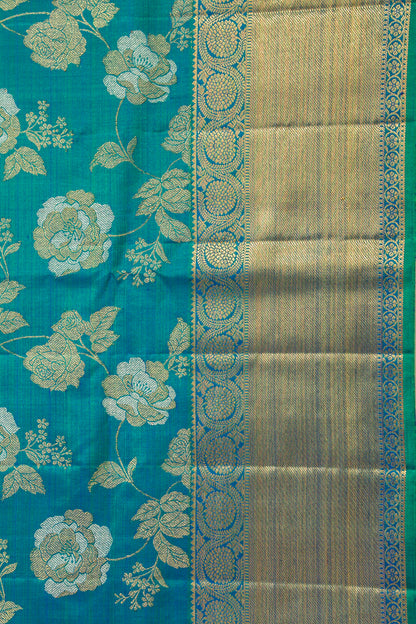 Kanchipuram Silk Jaal Blue Saree
