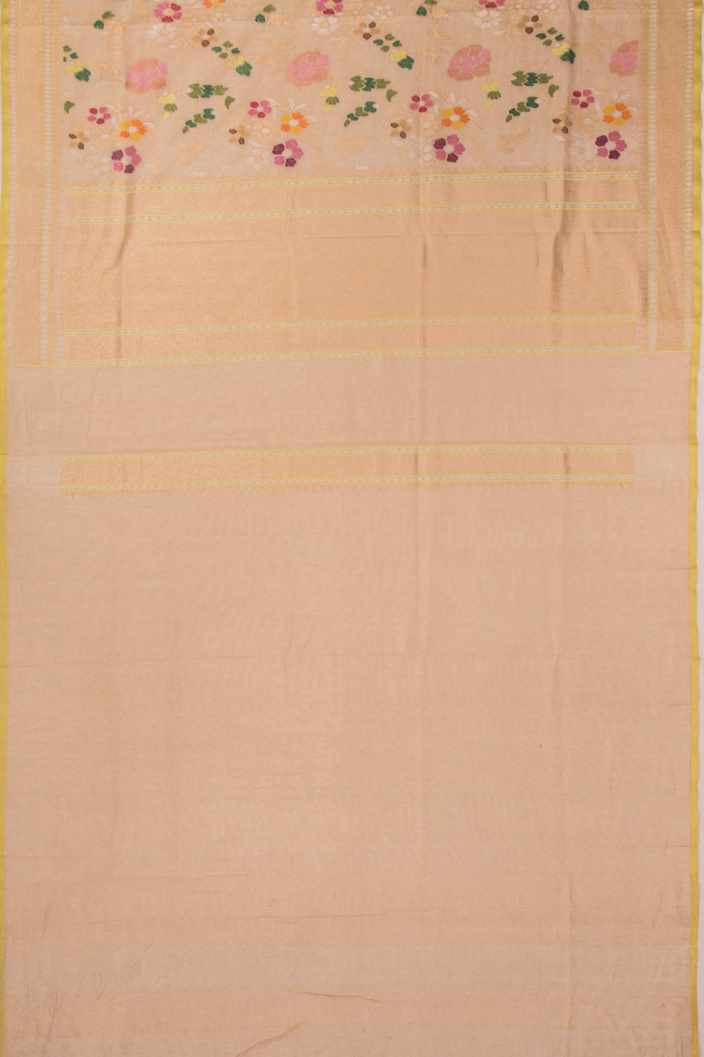 Banarasi Cotton Tissue Jamdani Peach Saree