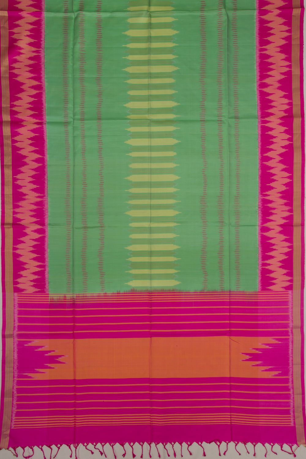 Coimbatore Soft Silk Ikat Green Saree