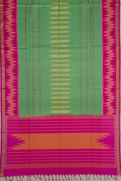 Coimbatore Soft Silk Ikat Green Saree