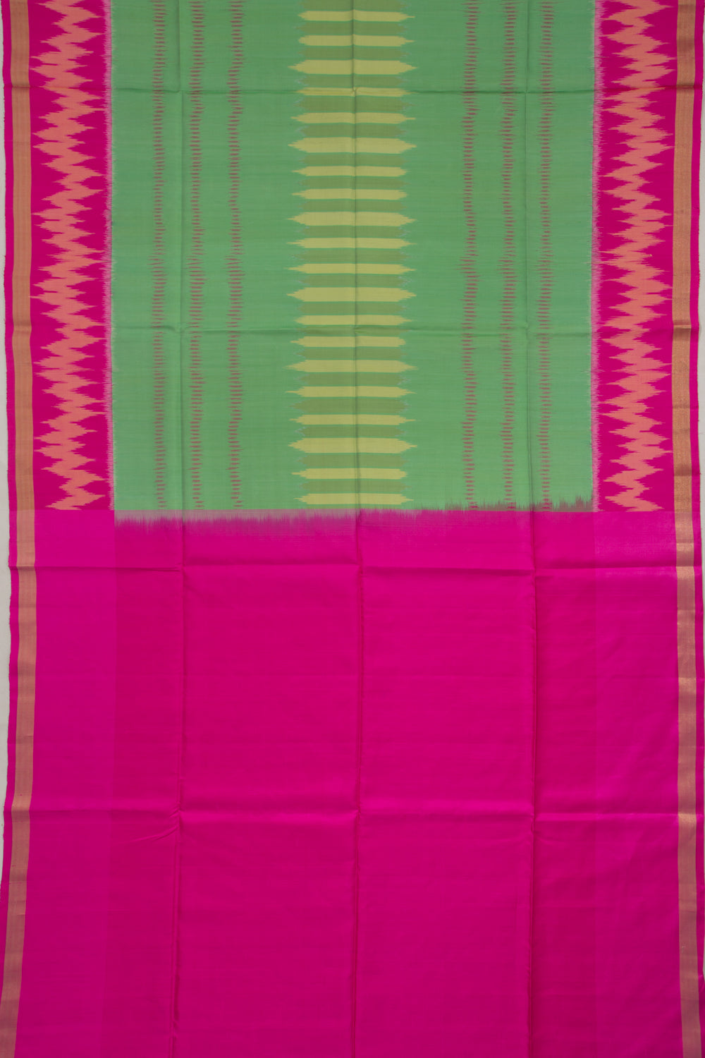 Coimbatore Soft Silk Ikat Green Saree