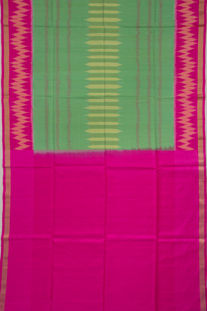 Coimbatore Soft Silk Ikat Green Saree