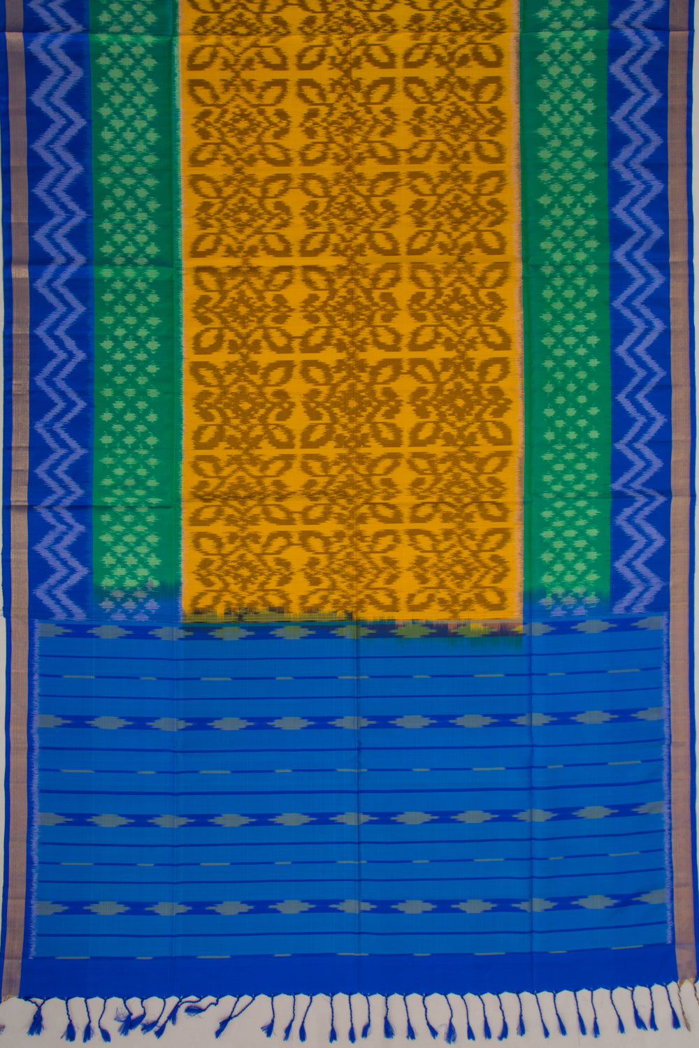 Coimbatore Soft Silk Ikat Mustard Yellow Saree