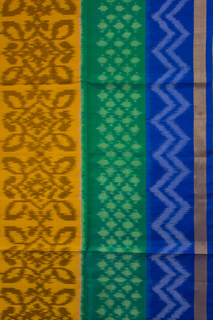 Coimbatore Soft Silk Ikat Mustard Yellow Saree