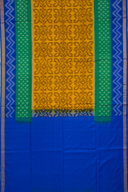 Coimbatore Soft Silk Ikat Mustard Yellow Saree