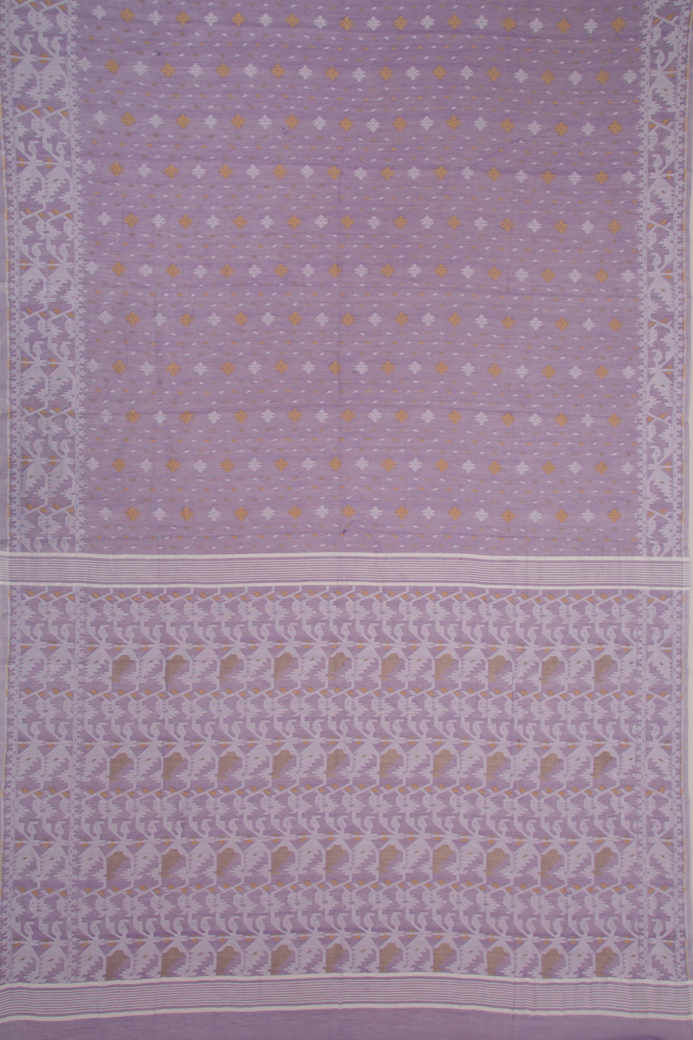 Dhakai Handspun Cotton Butta Lavender Saree