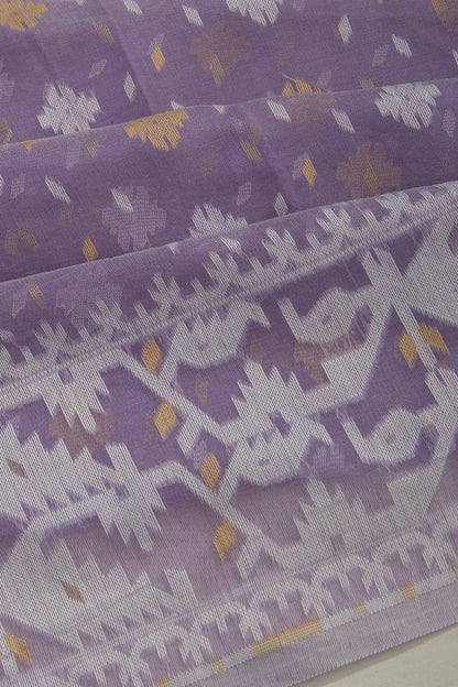 Dhakai Handspun Cotton Butta Lavender Saree
