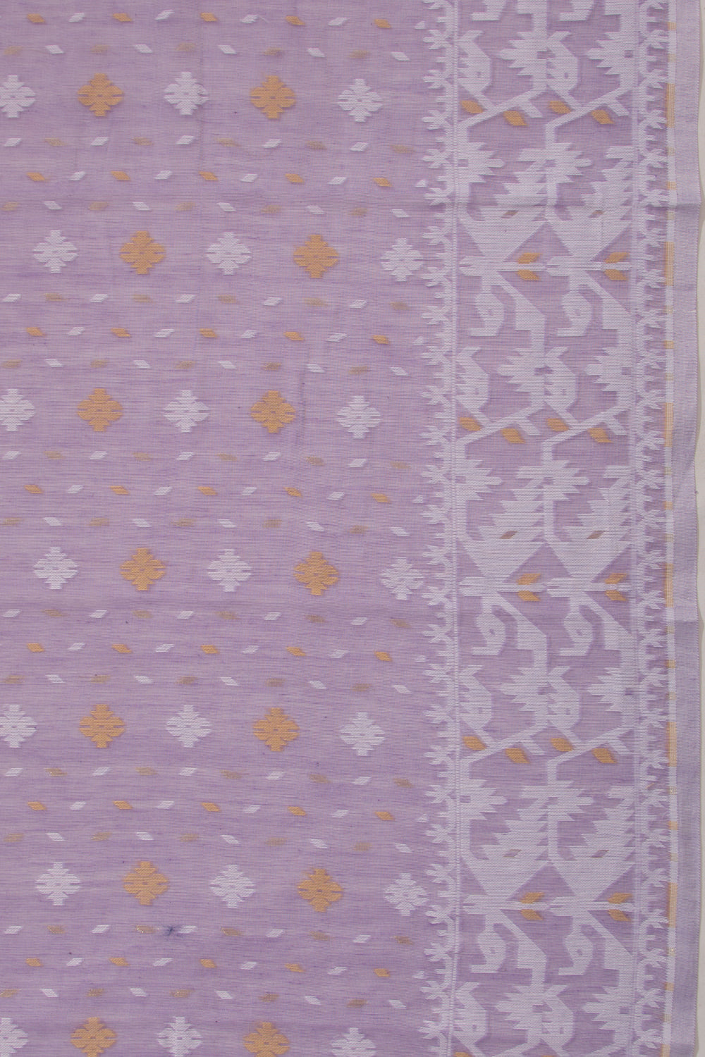 Dhakai Handspun Cotton Butta Lavender Saree
