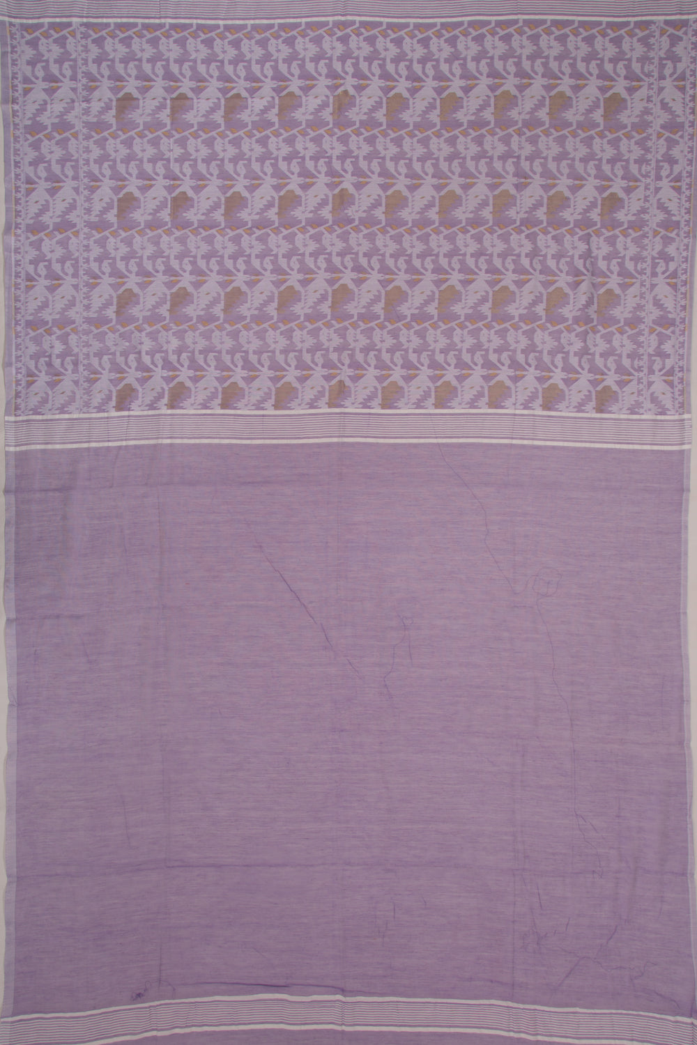 Dhakai Handspun Cotton Butta Lavender Saree