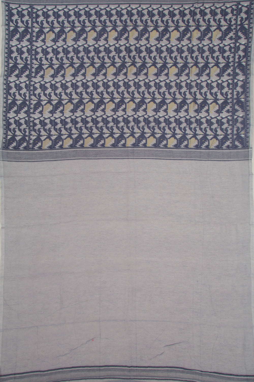 Dhakai Handspun Cotton Butta Blue Saree
