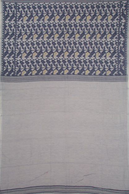 Dhakai Handspun Cotton Butta Blue Saree