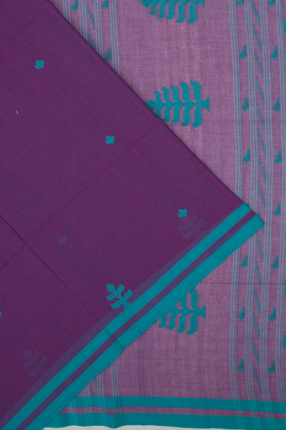 Bengal Cotton Butta Purple Saree