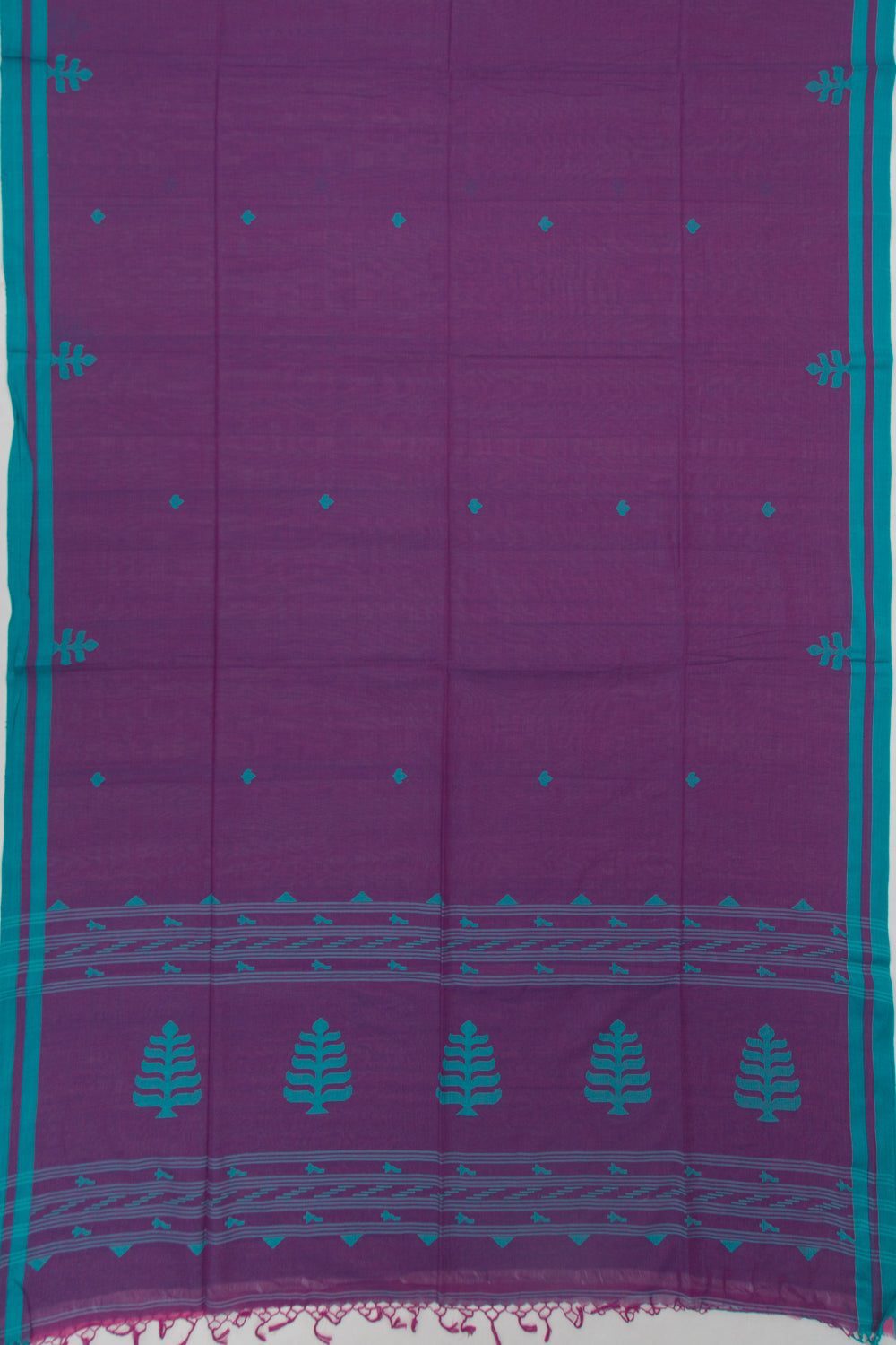 Bengal Cotton Butta Purple Saree