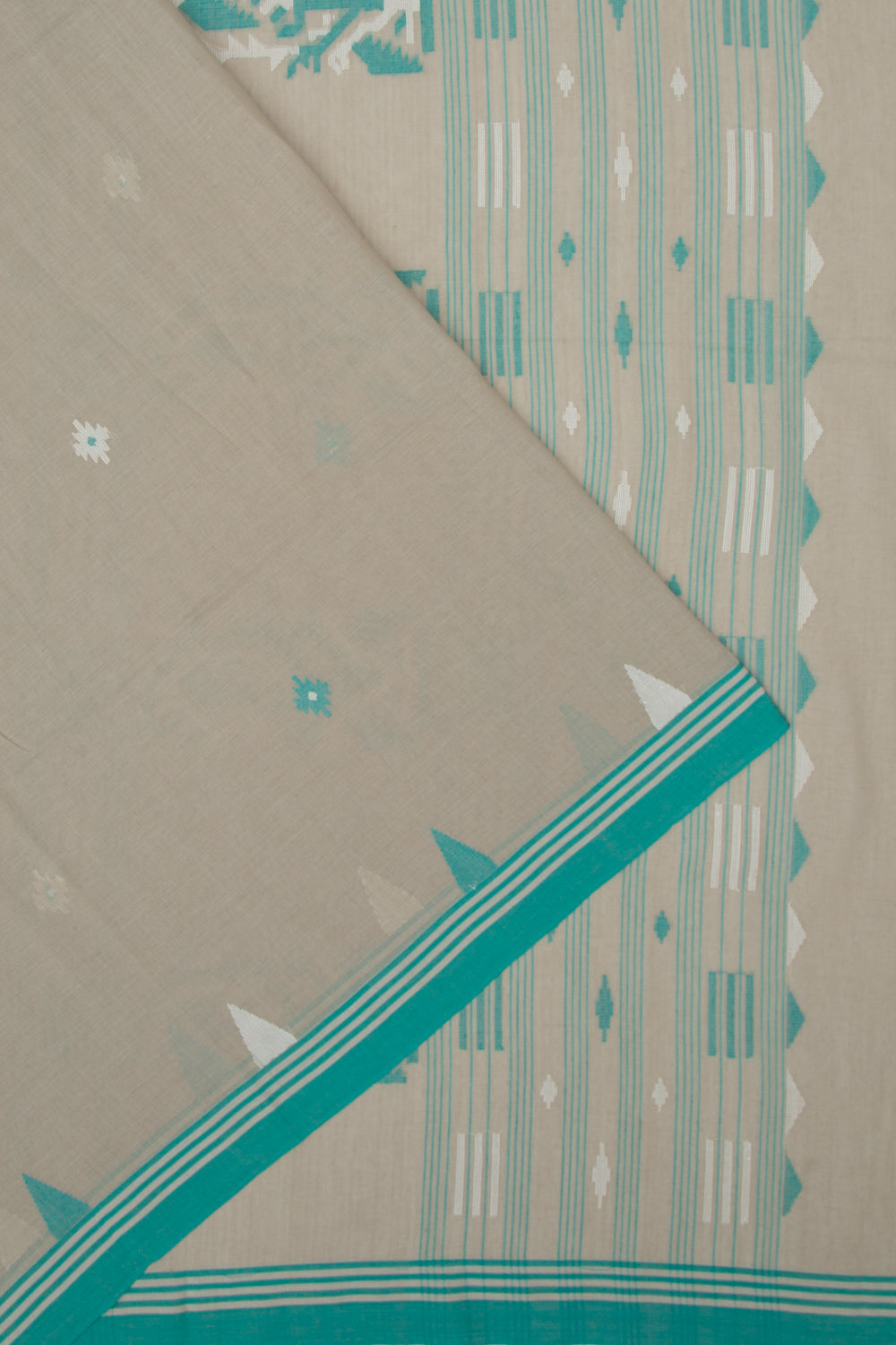 Bengal Cotton Butta Brown Saree