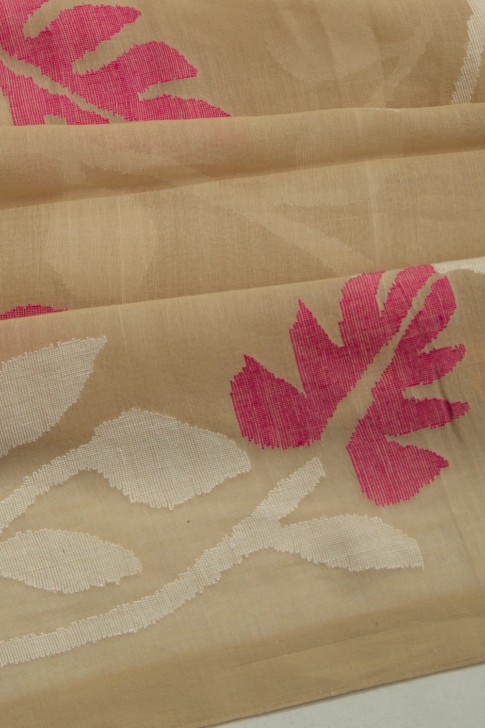 Phulia Cotton Jaal Beige Saree