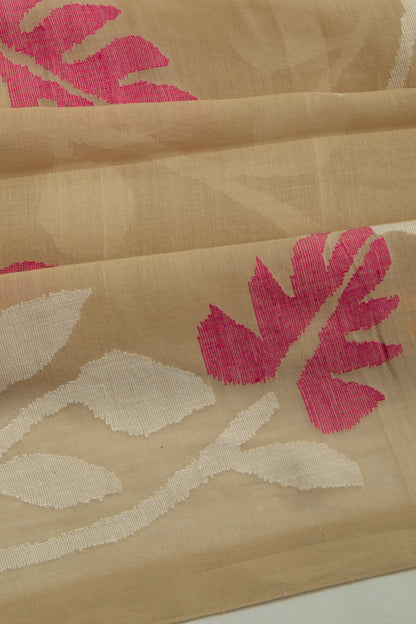 Phulia Cotton Jaal Beige Saree