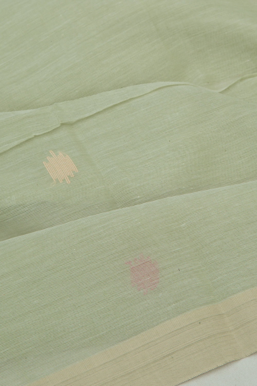 Bengal Cotton Butta Pastel Green Saree