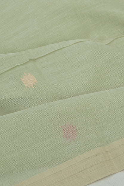 Bengal Cotton Butta Pastel Green Saree