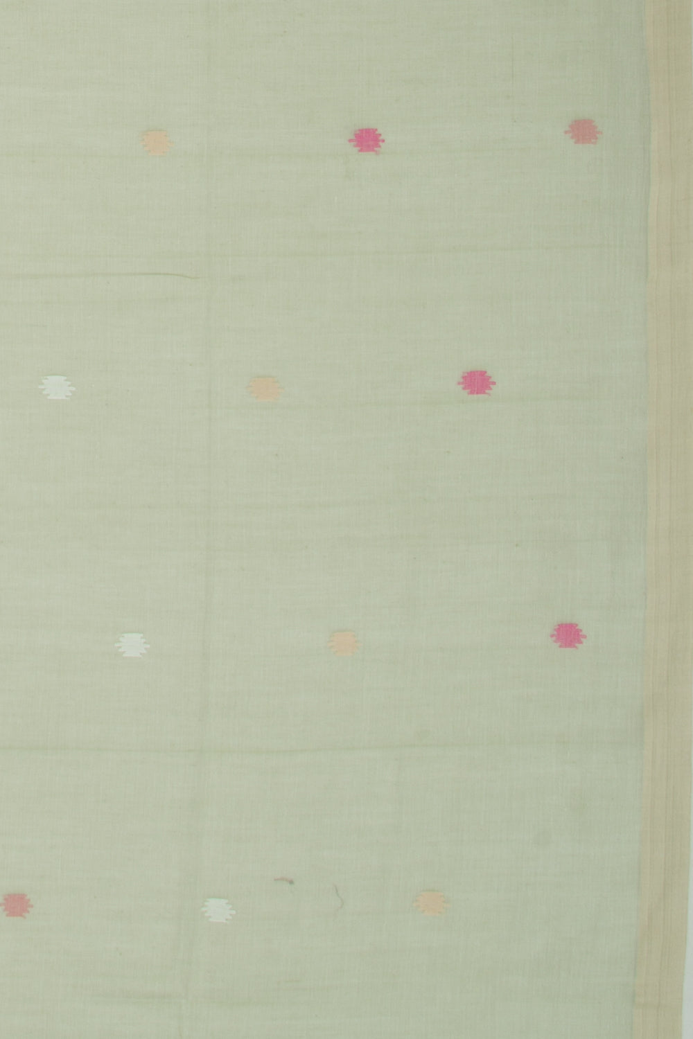 Bengal Cotton Butta Pastel Green Saree