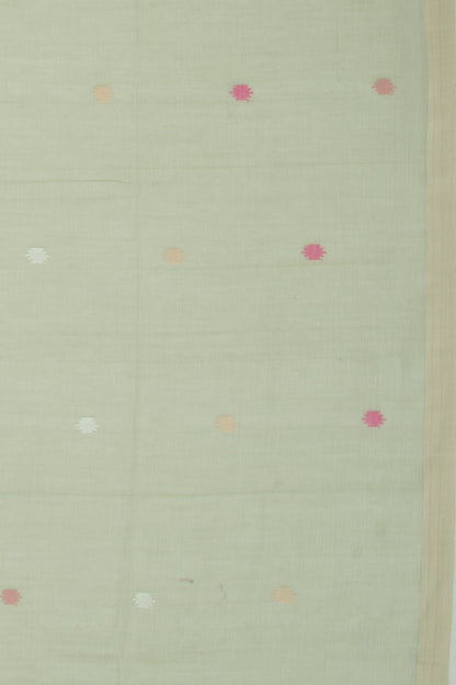 Bengal Cotton Butta Pastel Green Saree